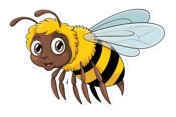 Cartoon of a yellow bee
