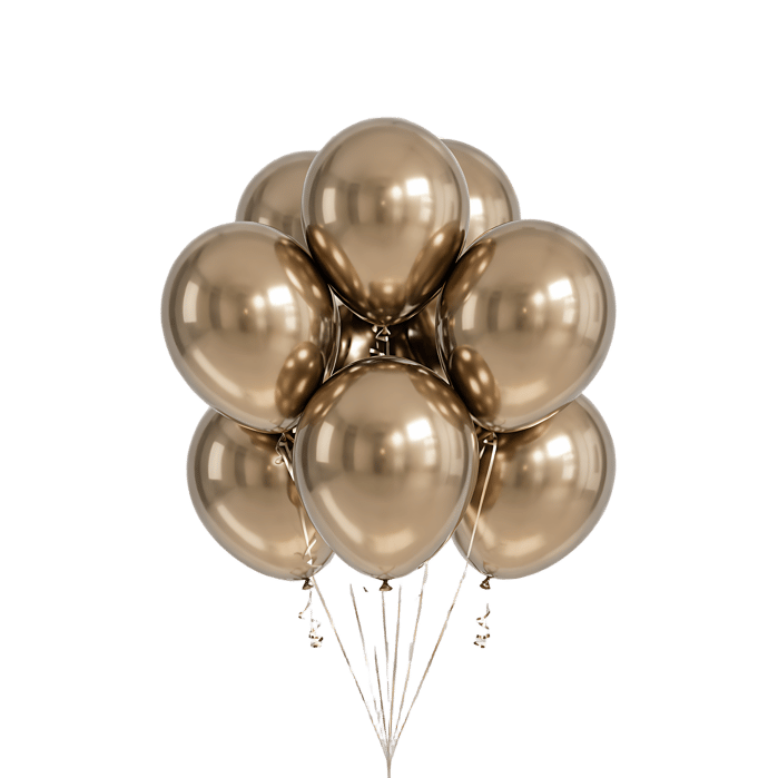 Bronze metallic balloons bunch811.