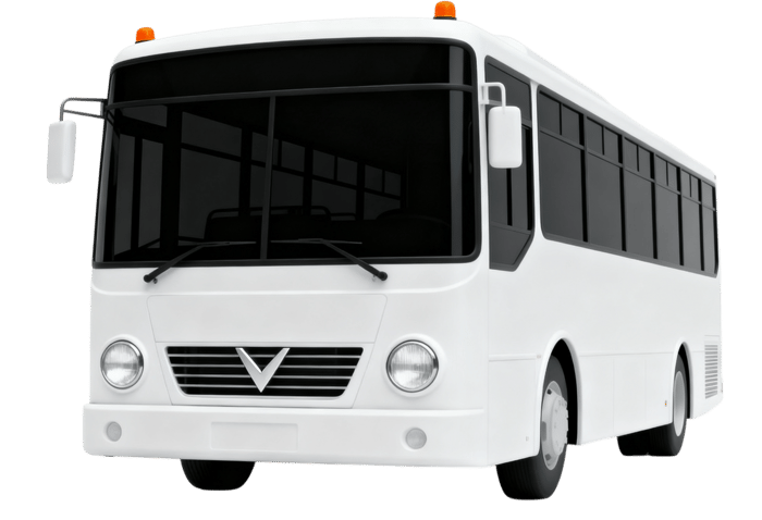 Clean white bus for transportation concepts
