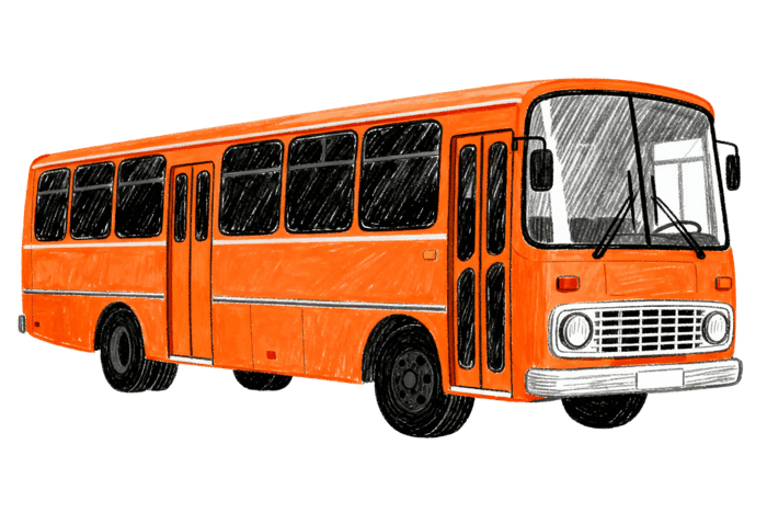 Orange city bus illustration