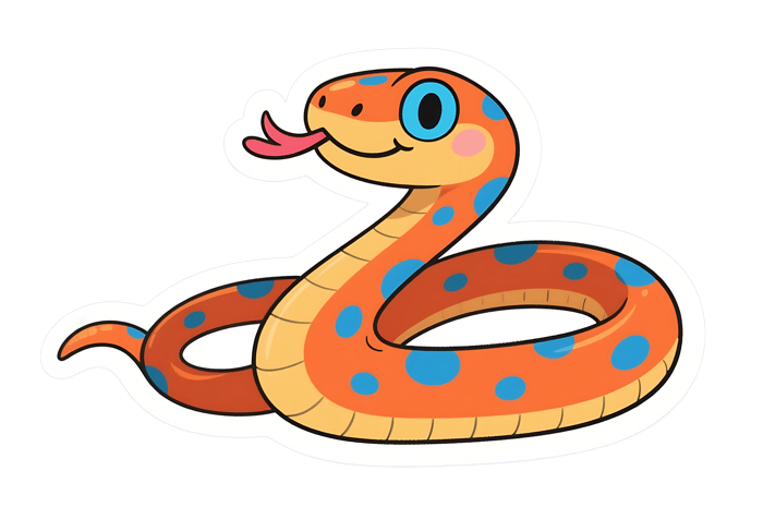 Cartoon snake with spots