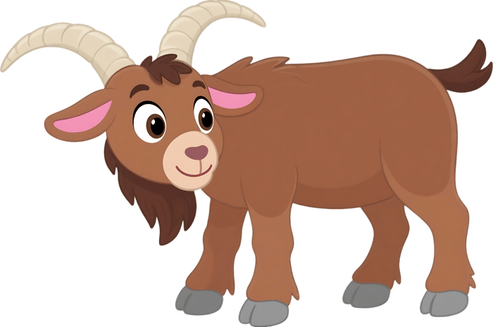 Cute cartoon goat illustration