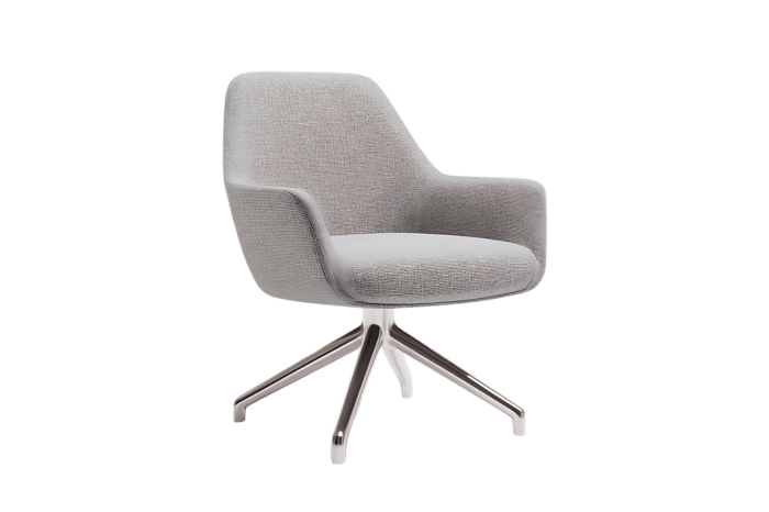 Stylish and comfortable grey fabric armchair
