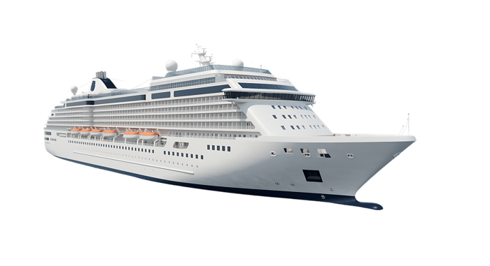 Modern white cruise ship for luxury travel and vacations