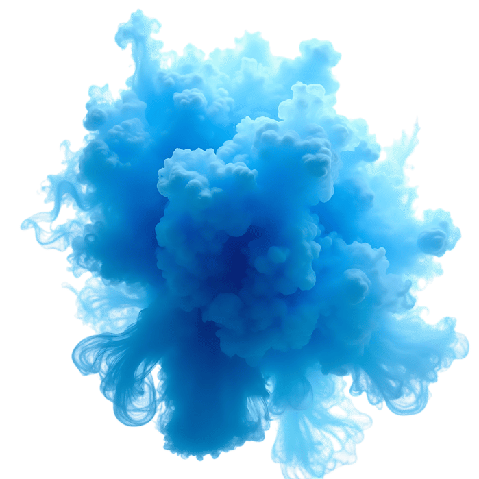 Blue smoke cloud, design element for creative projects