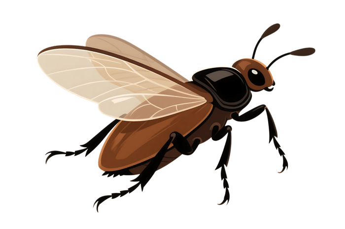 Brown flying beetle