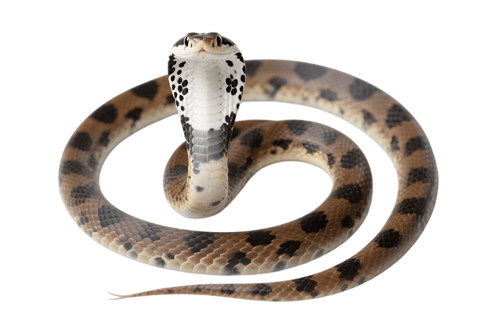 Indochinese spitting cobra snake coiled