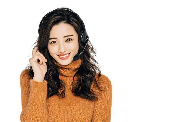 Smiling customer service representative wearing a headset948.