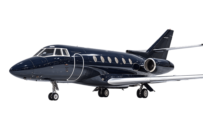 Private jet on black background. Luxury air travel.