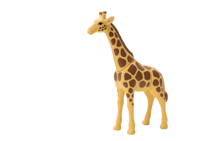 Toy giraffe with brown spots
