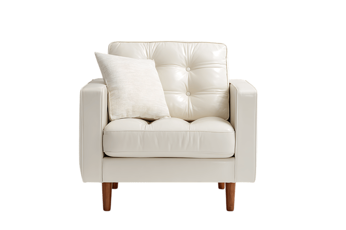 Cream armchair with cushion modern furniture