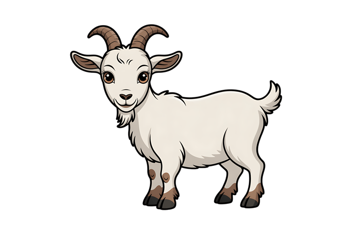 Cute cartoon goat illustration445