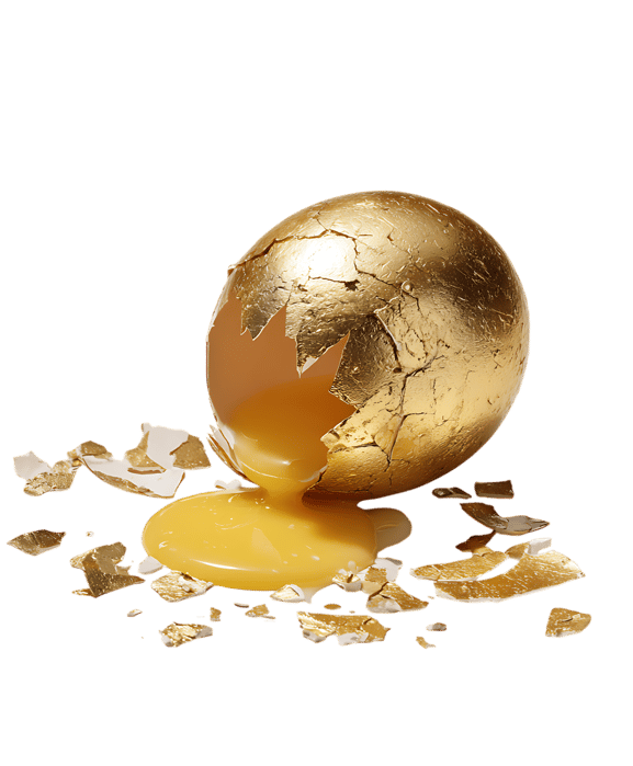 Golden egg yolk spills out156.