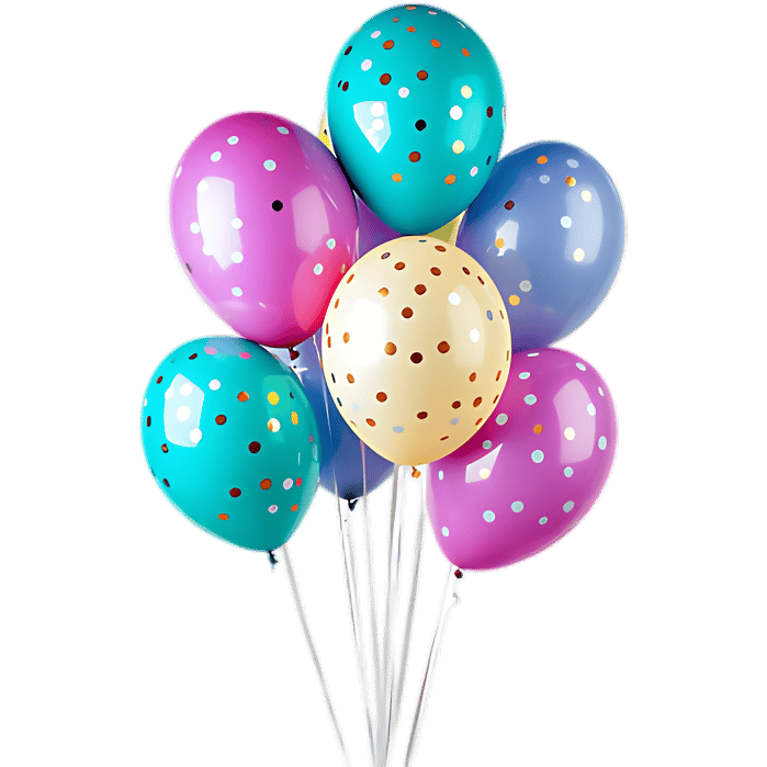 Colorful polka dot balloons bunch219