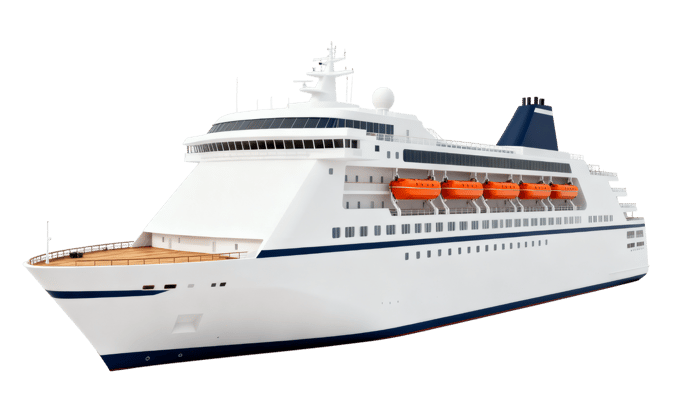 Modern white cruise ship at sea