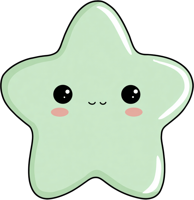 Cute cartoon star with happy face for kids designs