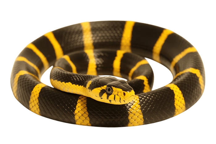 Yellow lipped sea krait coiled
