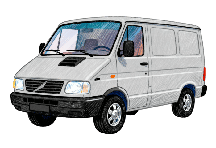 White delivery van illustration740