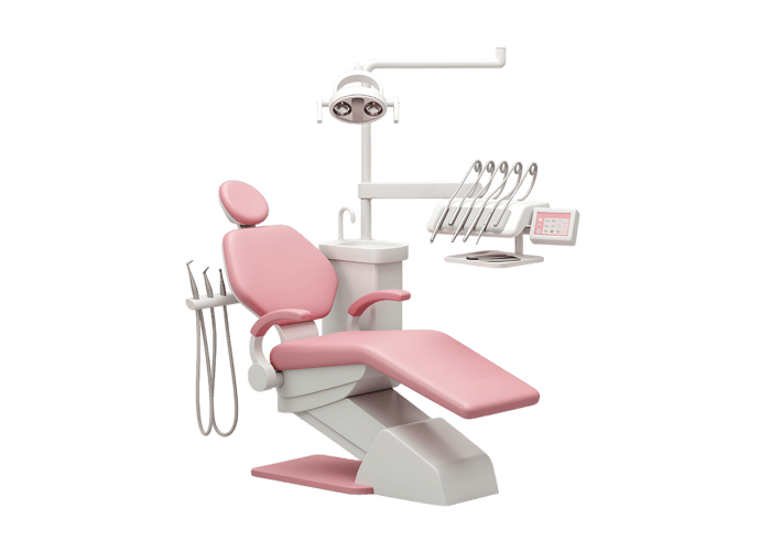 Modern pink dental chair with equipment984
