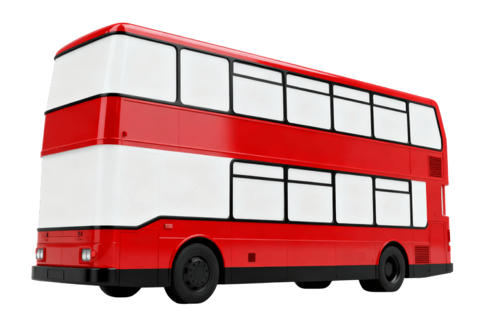 Classic red double decker bus for urban transportation