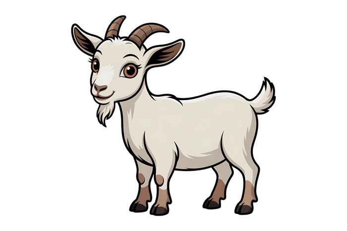 Cute cartoon goat illustration797