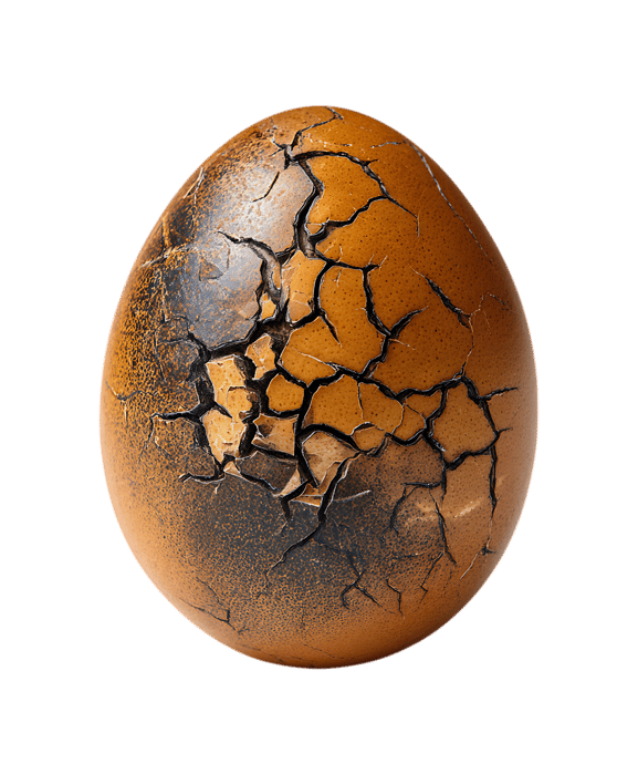 Cracked egg shell, close-up.