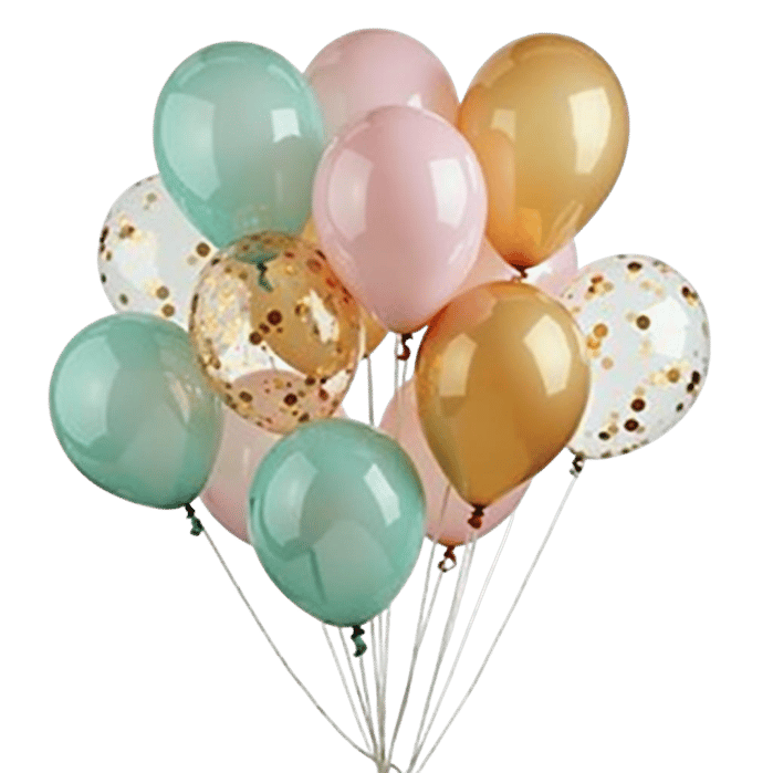 Colorful balloons bouquet for birthday party or celebration