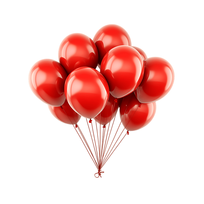 Bunch of red balloons floating, celebration concept
