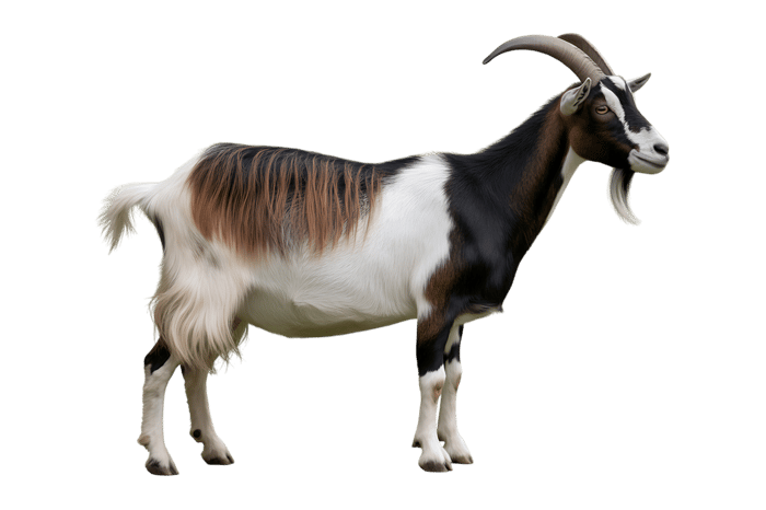 Standing goat isolated
