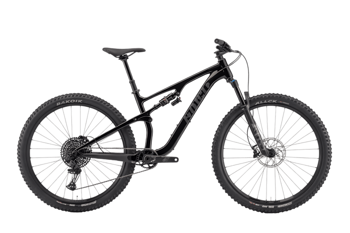 Black full suspension mountain bike for outdoor adventures939