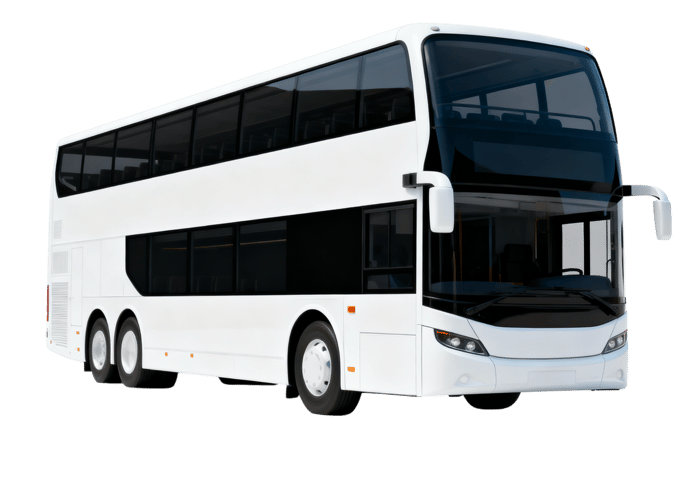 Modern white double decker bus for city transportation