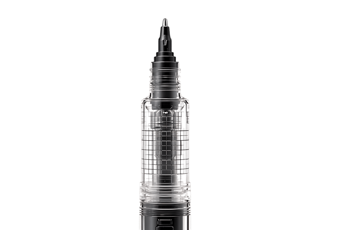 Close-up of a refillable pen