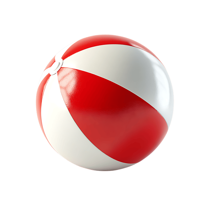 Classic inflatable beach ball isolated on black, ready for summer fun.