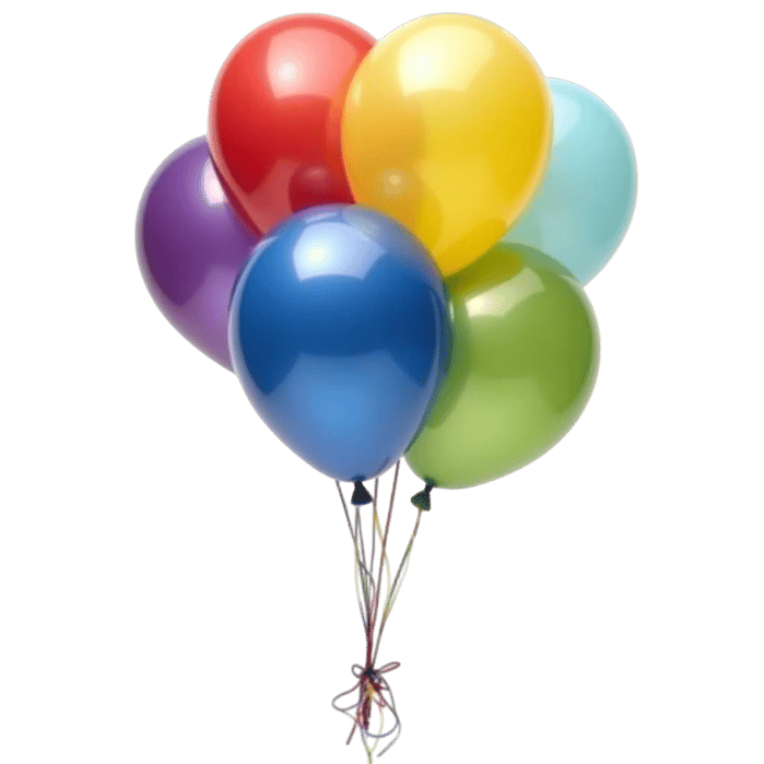Colorful balloons floating together for a celebration
