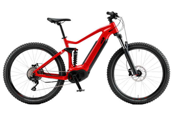 Red electric mountain bike for outdoor adventures and exercise