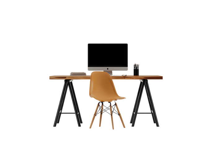 Simple workspace with computer