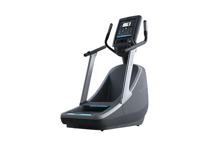 Stair climber for fitness and exercise, isolated on black.