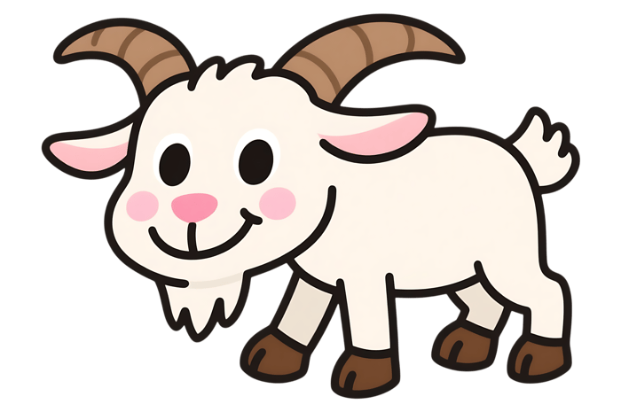 Cartoon goat illustration for kids