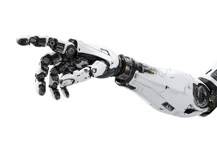 Close up of a robotic arm pointing172.