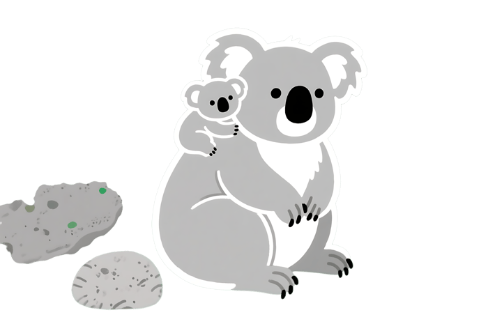 Koala and baby illustration