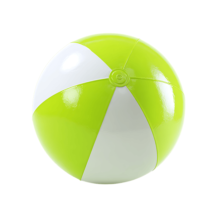 Lime green and white beach ball