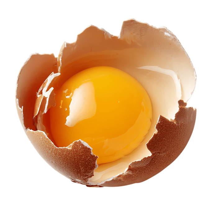Golden yolk in cracked eggshell211