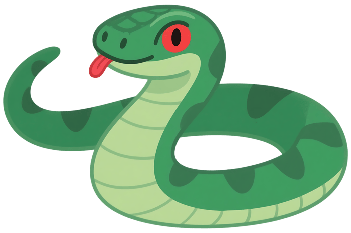 Cartoon green snake illustration