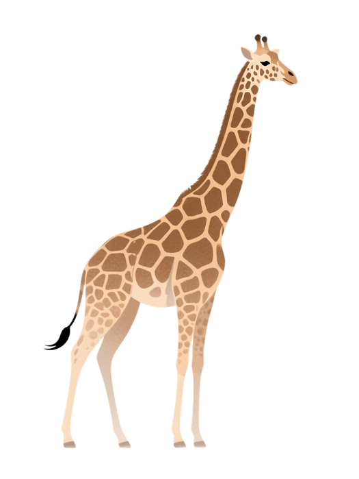 Illustration of a giraffe standing tall