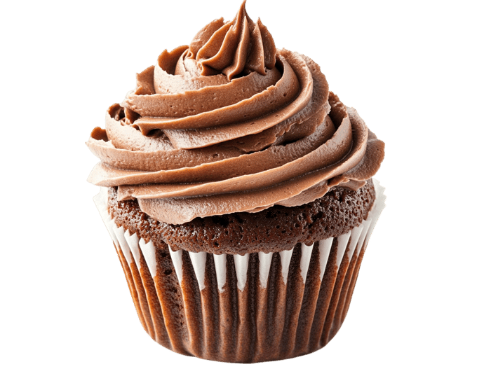 Delicious chocolate cupcake with swirl frosting.