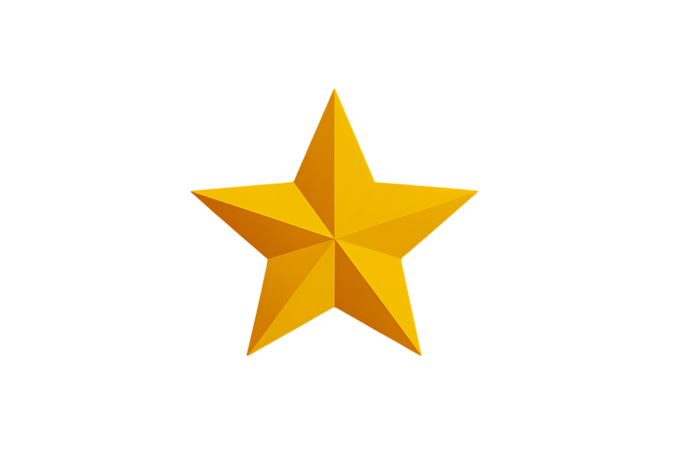 Golden star award symbol, success, excellence