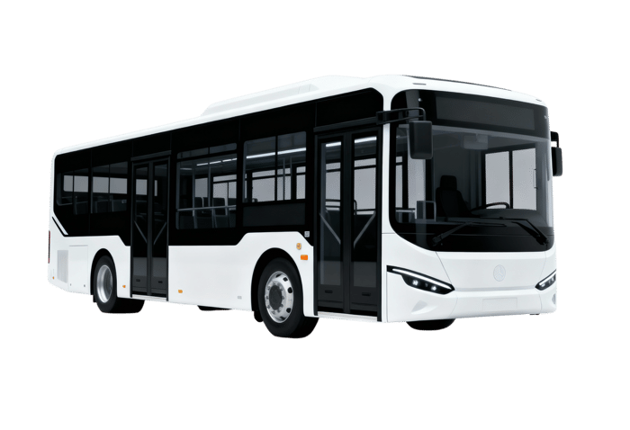 Modern white city bus for public transportation