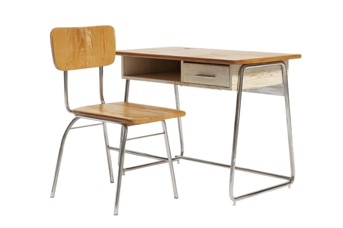 Retro school desk and chair