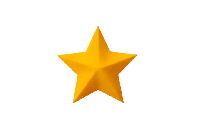 Golden star on black background