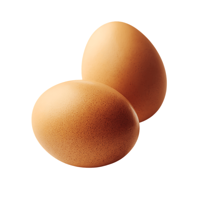 Two brown eggs, close-up shot